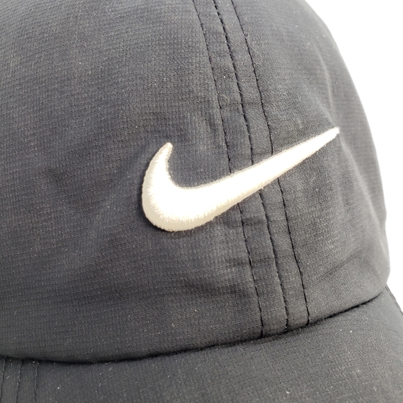 Black Unisex Nike Golf Baseball Cap Hat One Size Velcro Closure - Picture 5 of 14